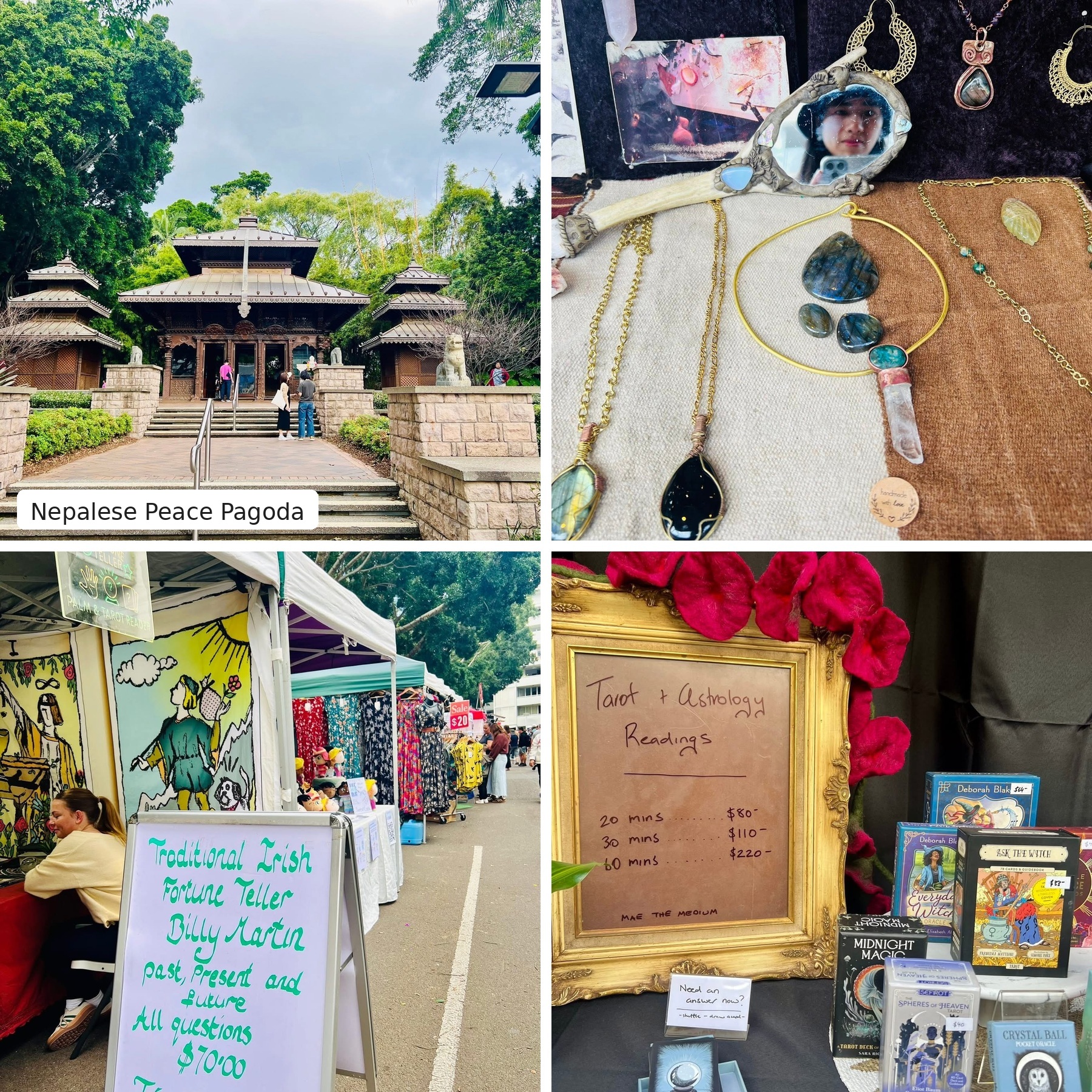 Nepalese Peace Pagoda, Collective Markets and fortune-teller stalls in South Bank, Brisbane